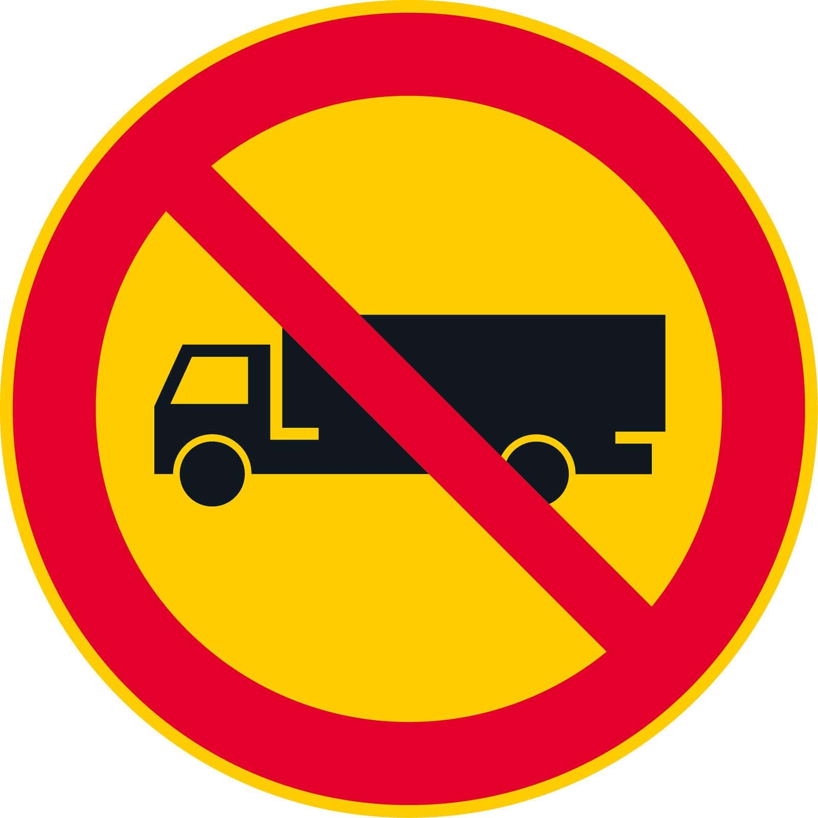 Liikennemerkki C3: Kuorma- ja pakettiautolla ajo kielletty