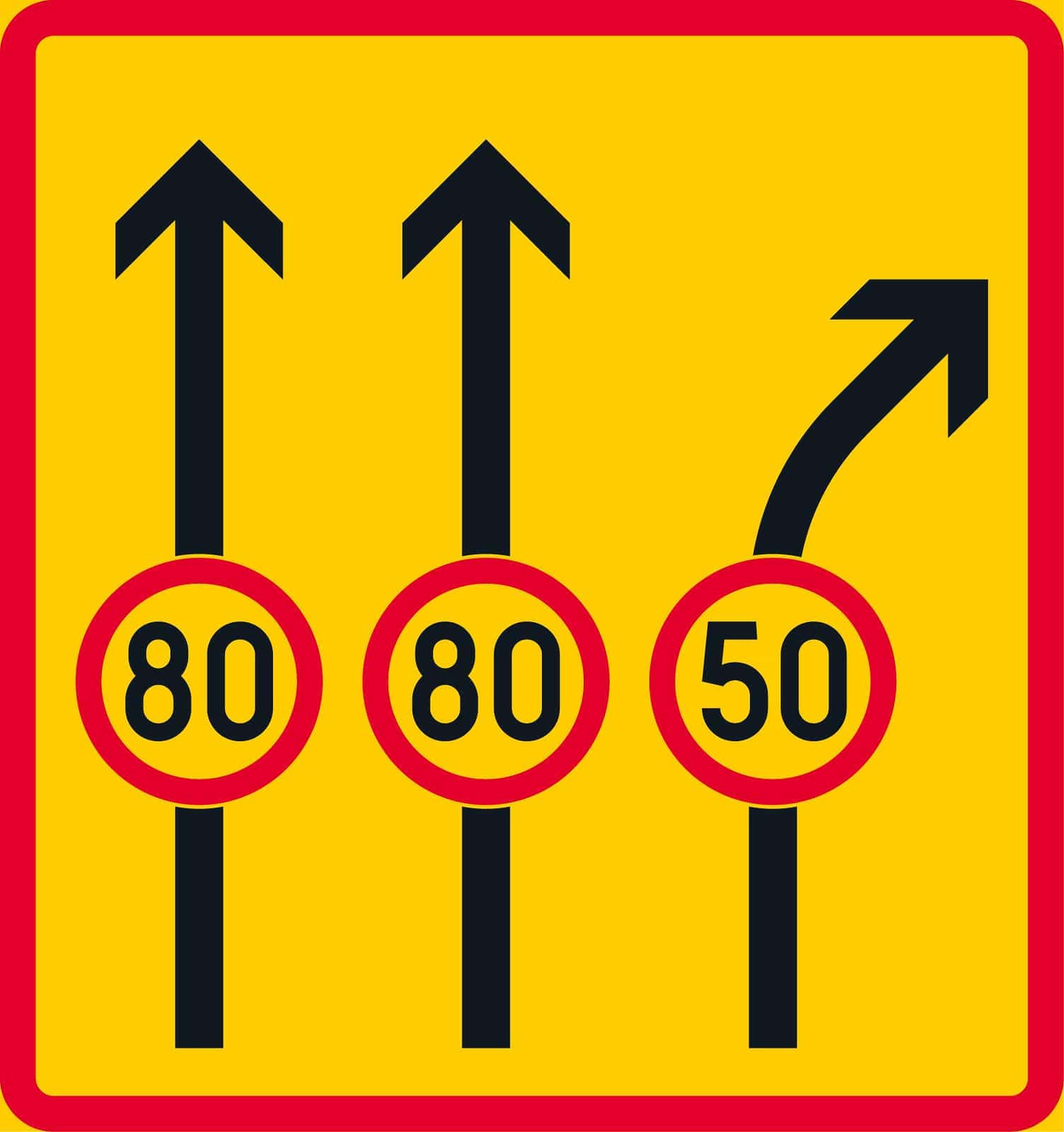 Liikennemerkki C36: Ajokaistakohtainen kielto, rajoitus tai määräys