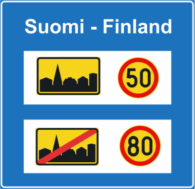 Liikennemerkki 9511: Yleiset nopeusrajoitukset