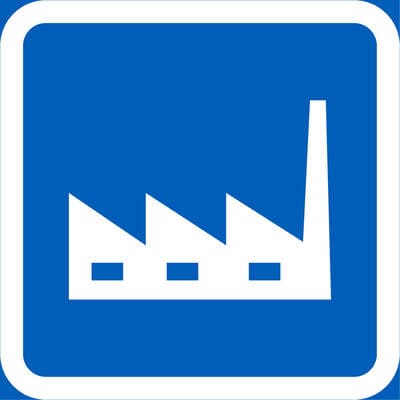 Liikennemerkki F44: Teollisuusalue tai yritysalue